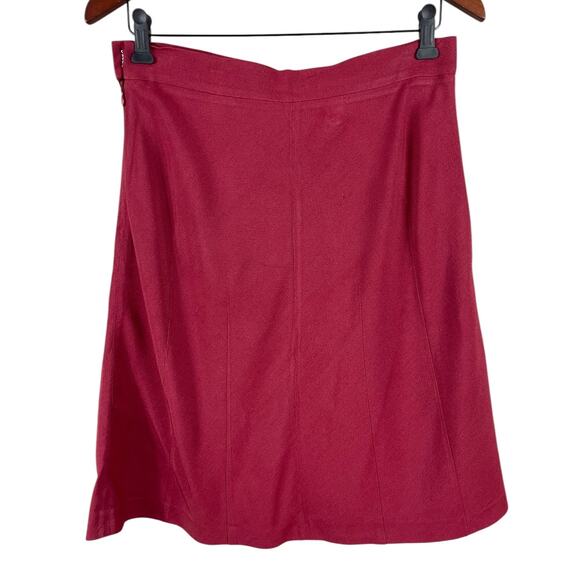 Narciso Rodriguez Sz 8 Silk Skirt A-Line Designer Old Money Quiet Luxury Red - Picture 3 of 12